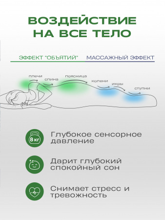Купить Утяжеленное сенсорное одеяло WELLINAGRAVITY 172х205 темно-серый 8кг WGS-18 по цене  руб.