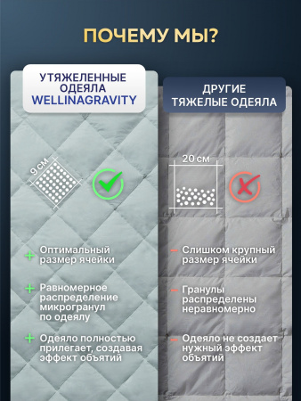 Купить Утяжеленное сенсорное одеяло WELLINAGRAVITY 200х220 мятный 9кг WGS-22 по цене  руб.