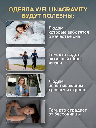 Купить Утяжеленное сенсорное одеяло WELLINAGRAVITY 200х220 белый 12кг WGS-22 по цене  руб.